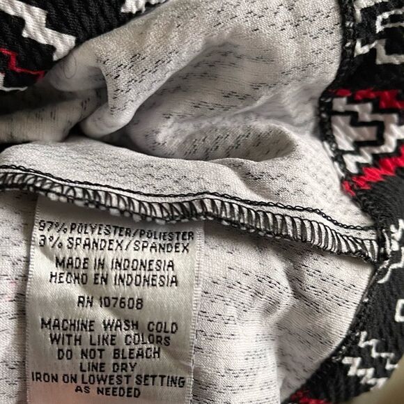 Madison Leigh Red/White/Black Chevron Print 3/4 Sleeve Shift Dress; SZ 10; BNWT - Picture 7 of 8